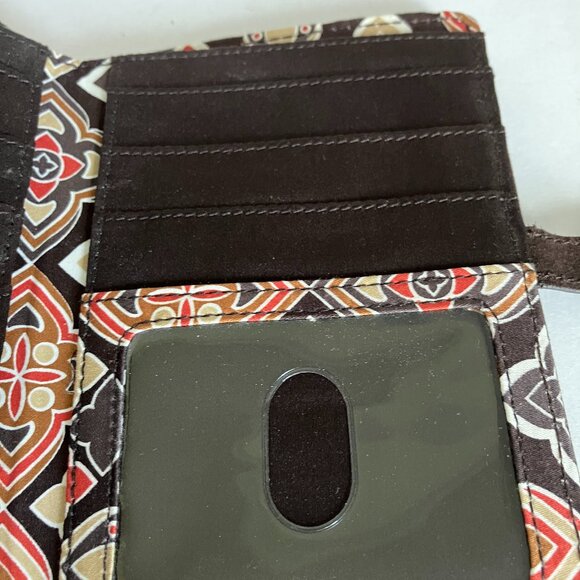 Vera Bradley Small Zip & Snap Wallet Caramel Cream Beige Tan Organizer. - Picture 5 of 6